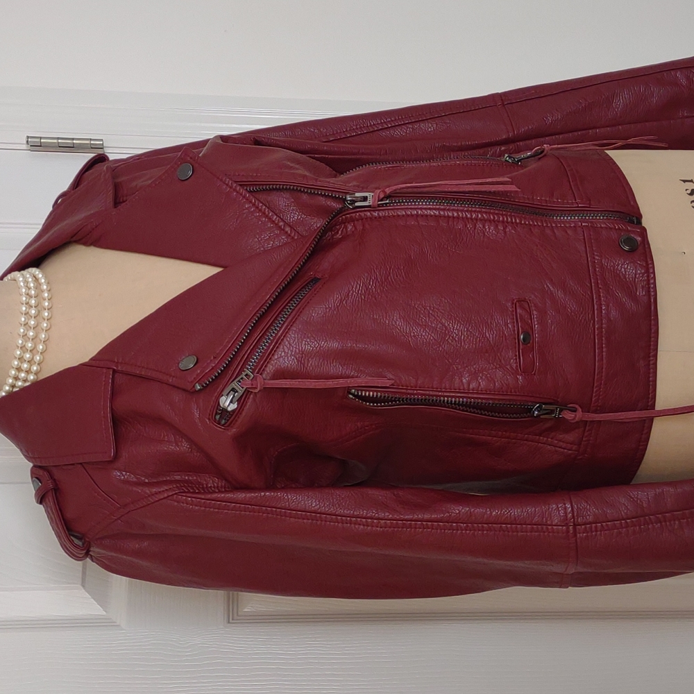 Blank NYC Vegan Leather Moto Jacket Sz. L - Picture 2 of 9